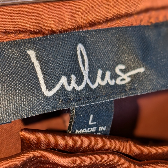 Lulu's Satin Rust Trouser Large - Picture 5 of 16